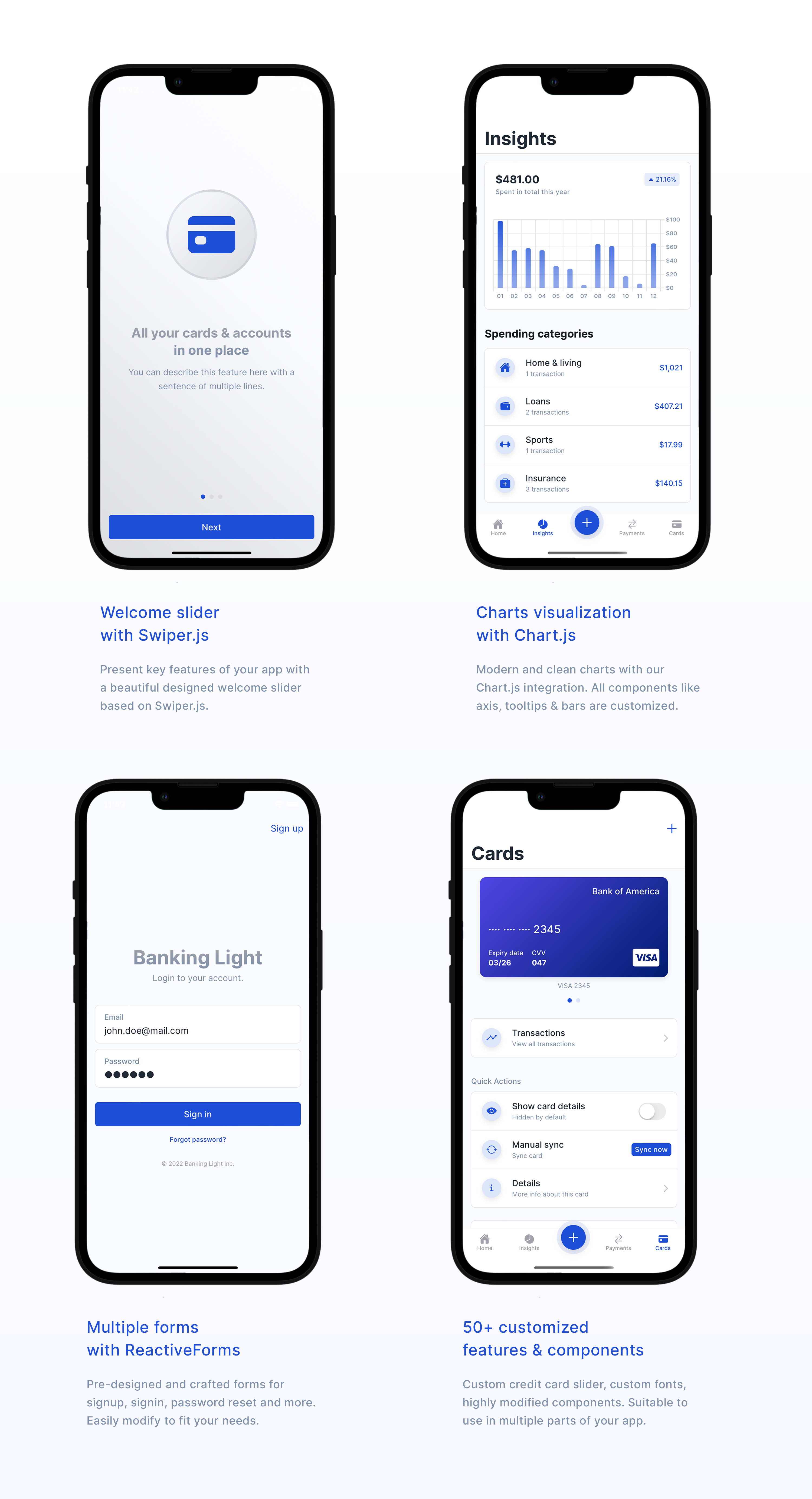 Banking Light - Crypto - Expenses | Mobile App Template | Ionic 6 | Capacitor 3 - 1