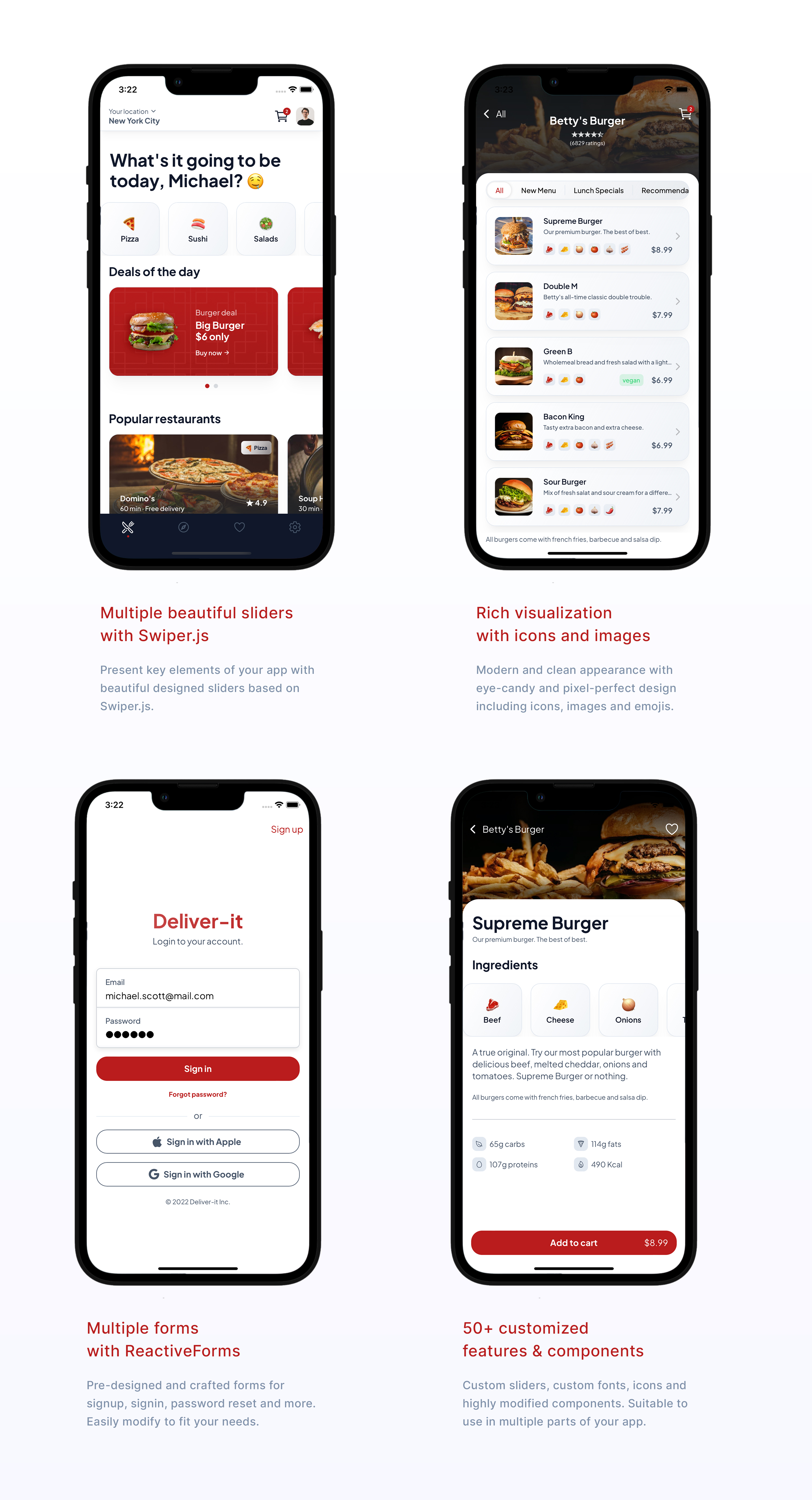 Deliver-it - Food - E-Commerce - Delivery | Mobile App Template | Ionic 6 | Capacitor 3 - 1